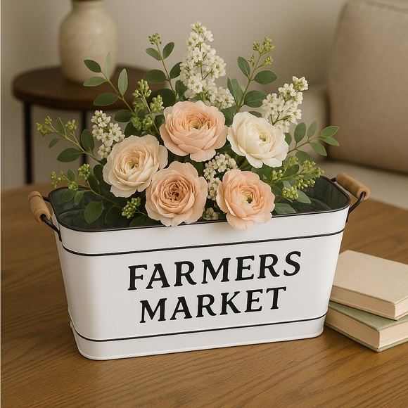 White Farmers Market Metal Bin - Picture 12 of 12